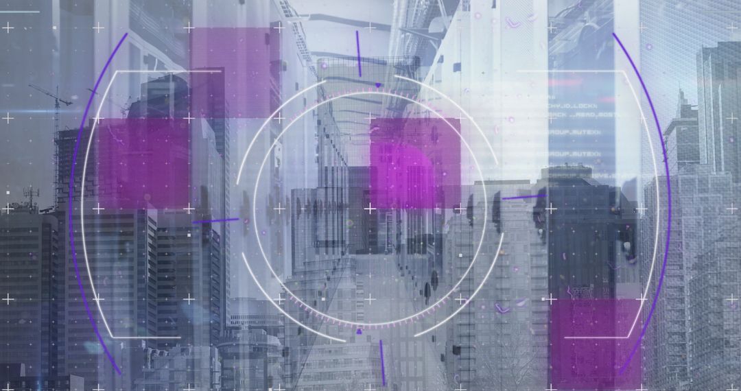 Digital Data Network Over Cityscape and Modern Servers