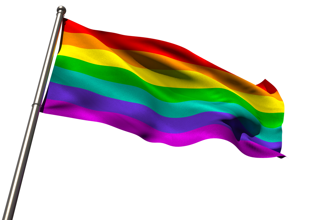 Transparent Rainbow Flag Supporting LGBTQ+ Community on Pole - Download Free Stock Images Pikwizard.com