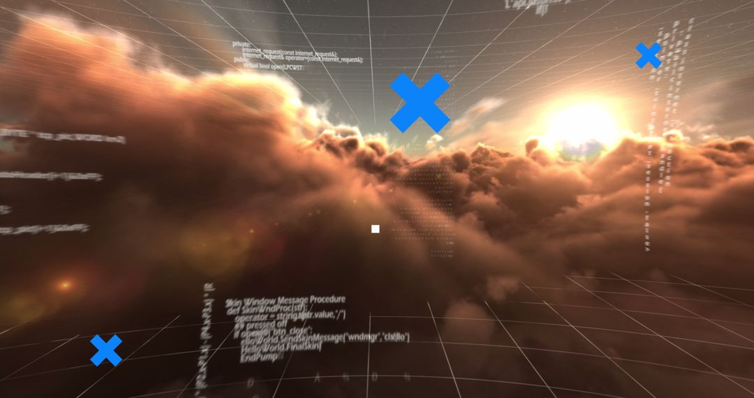 Futuristic Data Visualization with Cloud Scenery