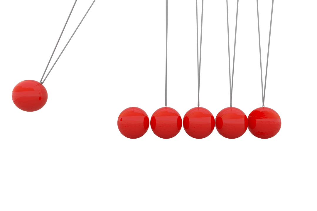 Creative Transparent Red Balls Illustration with Gravitation Concept