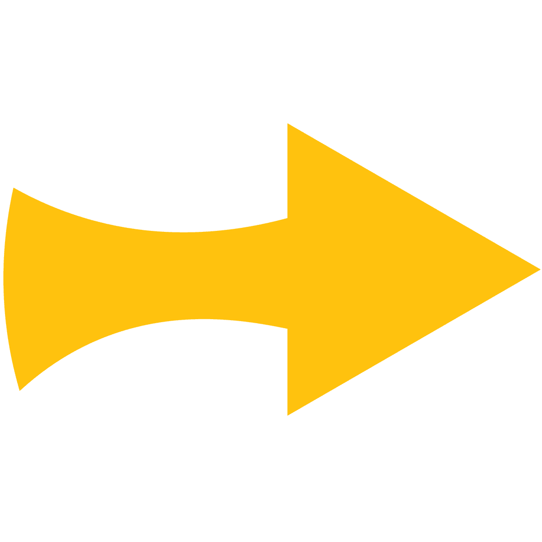 Bright Yellow Arrow Illustration on Transparent Background