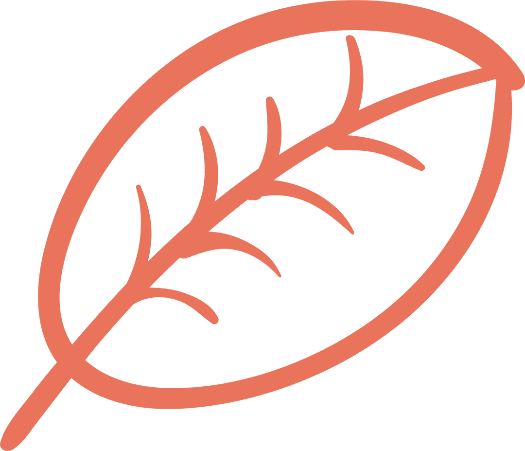 Orange Leaf Silhouette on Transparent Background