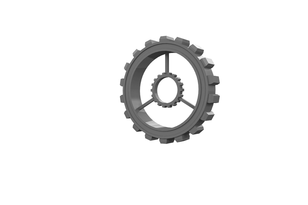 Grey Gear Cog on Transparent Background for Industrial Design