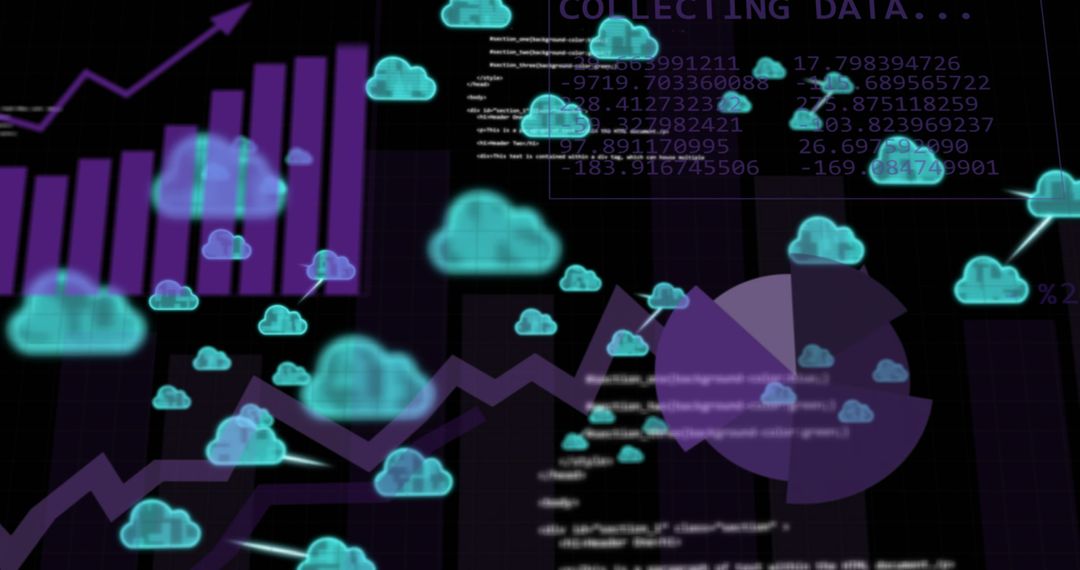 Futuristic Digital Cloud Computing Network Visualization