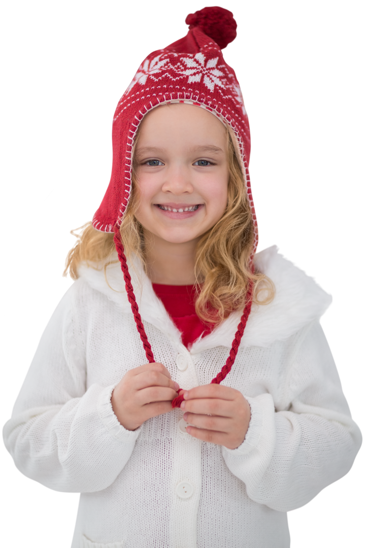 Happy Caucasian Girl in Winter Attire on Transparent Background - Download Free Stock Images Pikwizard.com