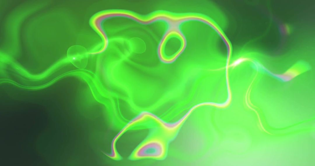 Luminescent Green Light Trails with Vibrant Motion