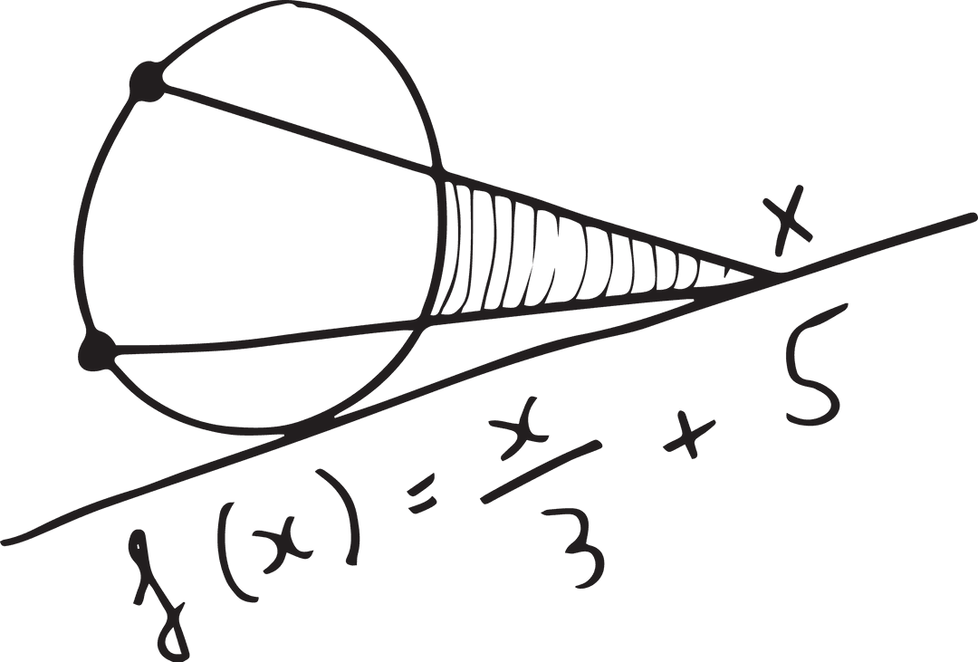 Mathematical Formula with Geometric Shape on Transparent Background