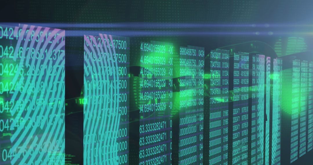 digital data streams with abstract fingerprint patterns - Free Images, Stock Photos and Pictures on Pikwizard.com