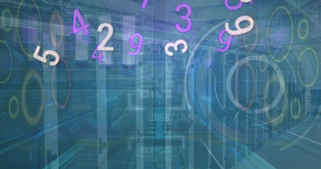 Digital Data Network in Futuristic Server Room