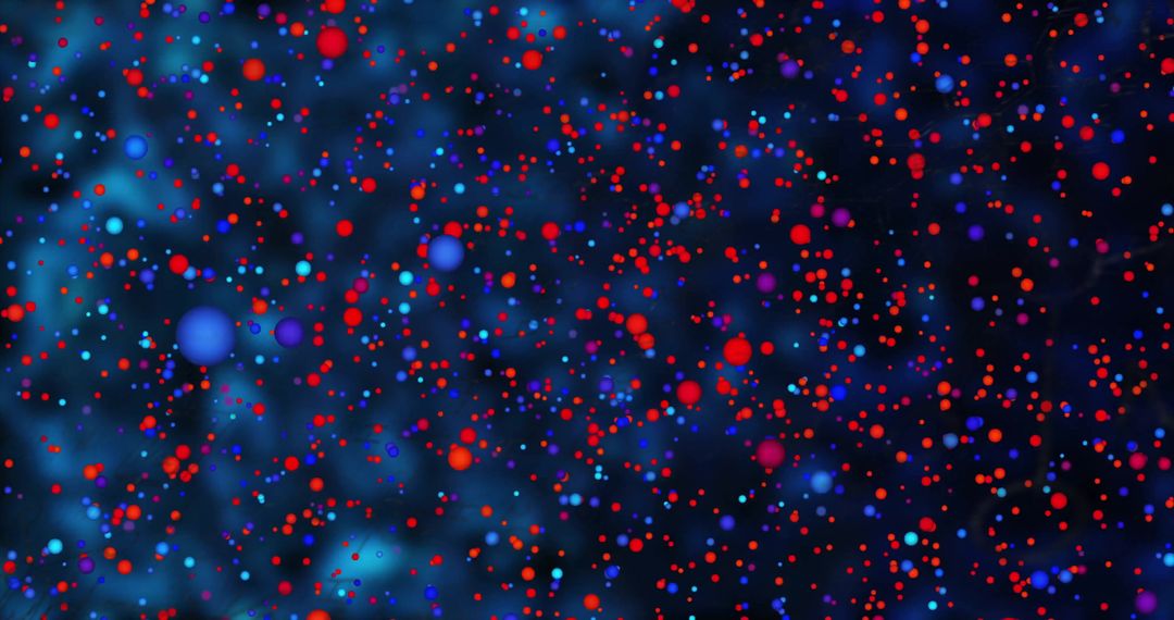 Digital Abstract Pattern with Vibrant Spheres on Dark Background