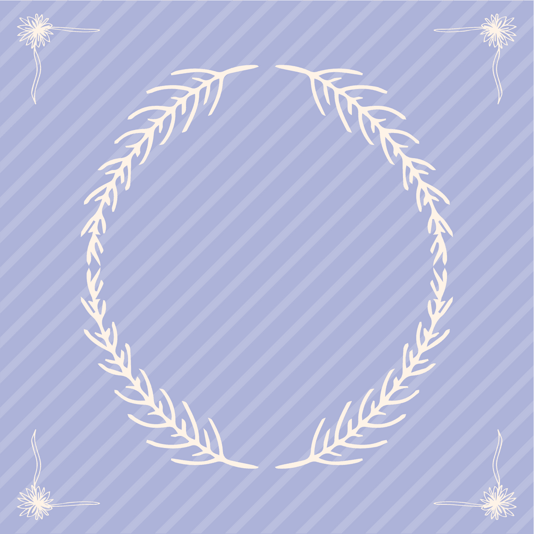 Transparent Purple Card with Leafy Frame for Elegant Designs