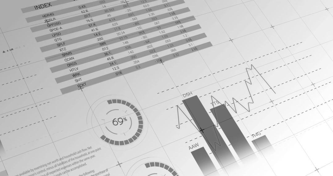 Futuristic Data Visualizations with Graphs and Charts Overlay