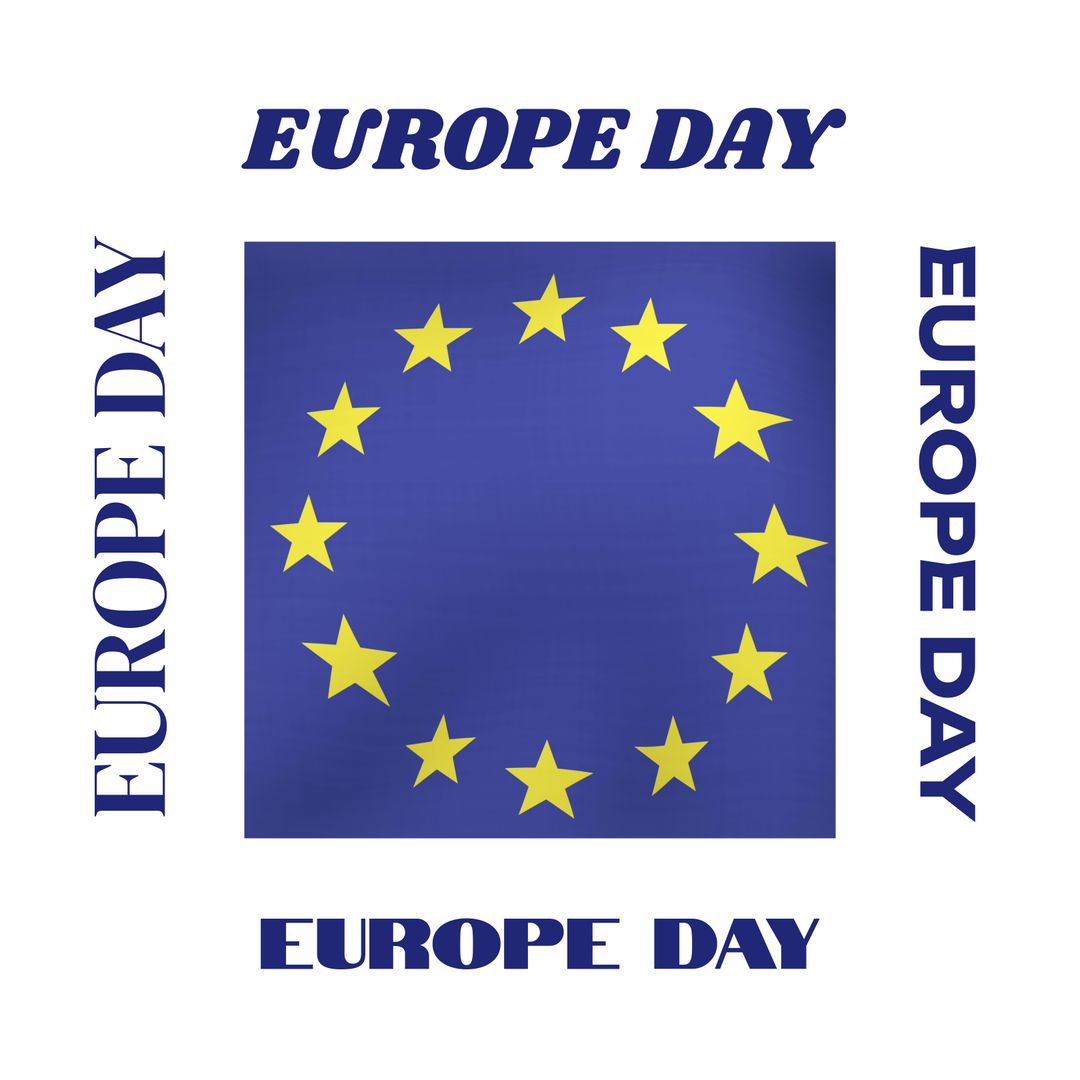 Celebration of Europe Day with EU Flag Emblem