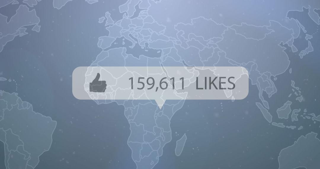 Social Media Likes Counter Over World Map - Free Images, Stock Photos and Pictures on Pikwizard.com