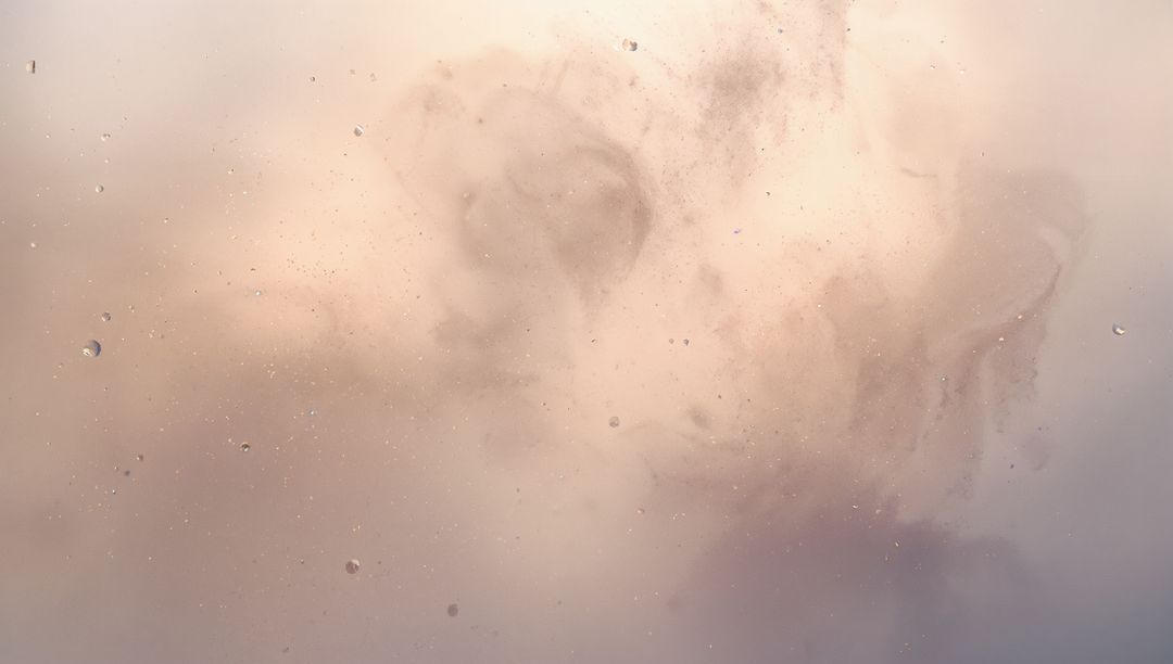 Smudged translucent glass revealing droplets, ring stains and pastel gradient backlight