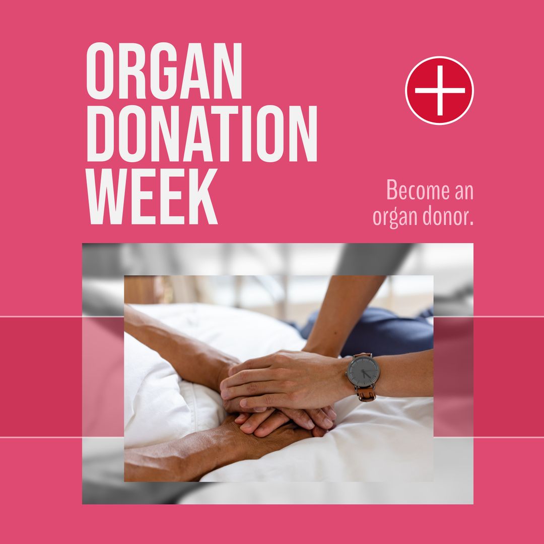 Organ Donation Week Awareness Design with Supportive Hands