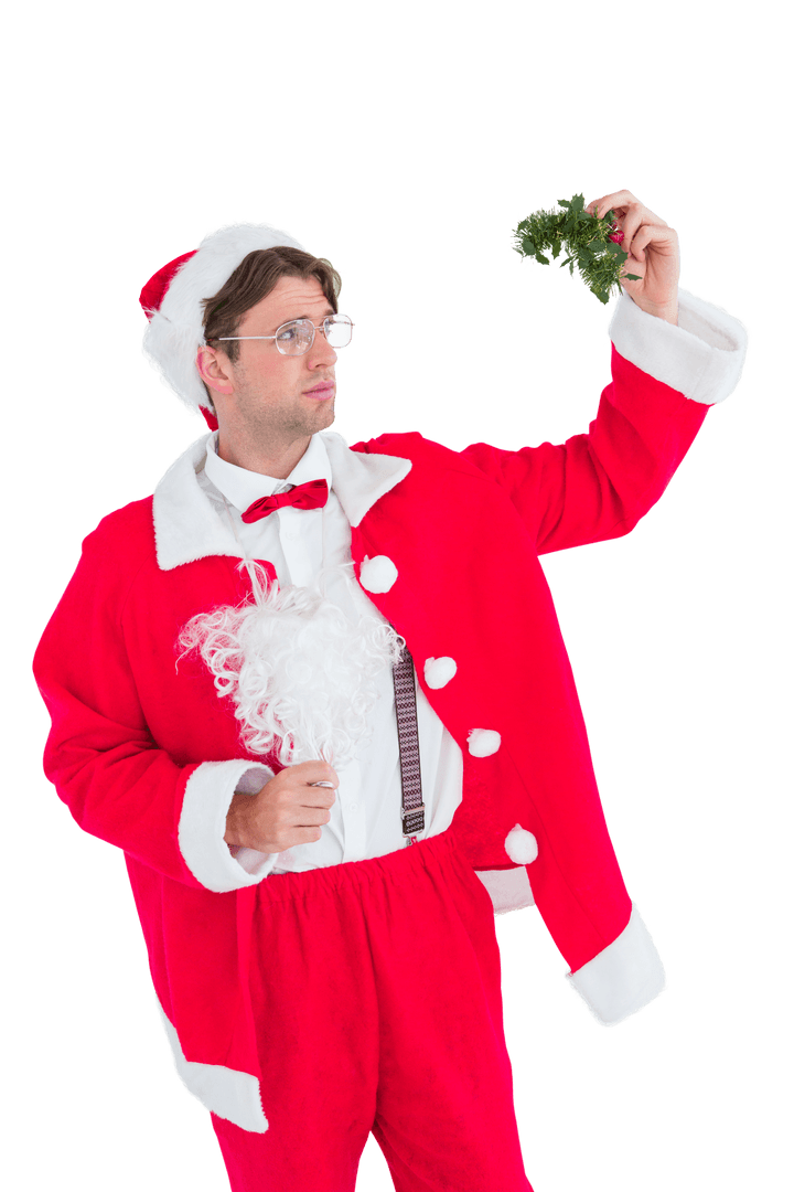 Geeky Hipster Santa Holding Mistletoe Challenge
