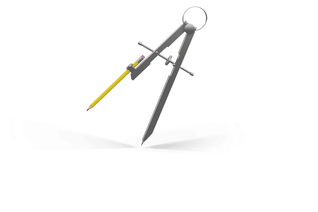 Transparent Drawing Compass with Pencil for Technical Design