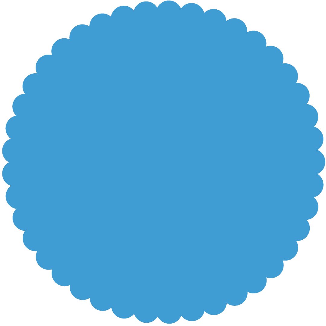 Scalloped Blue Circle on Transparent Background for Design Projects - Download Free Stock Images Pikwizard.com