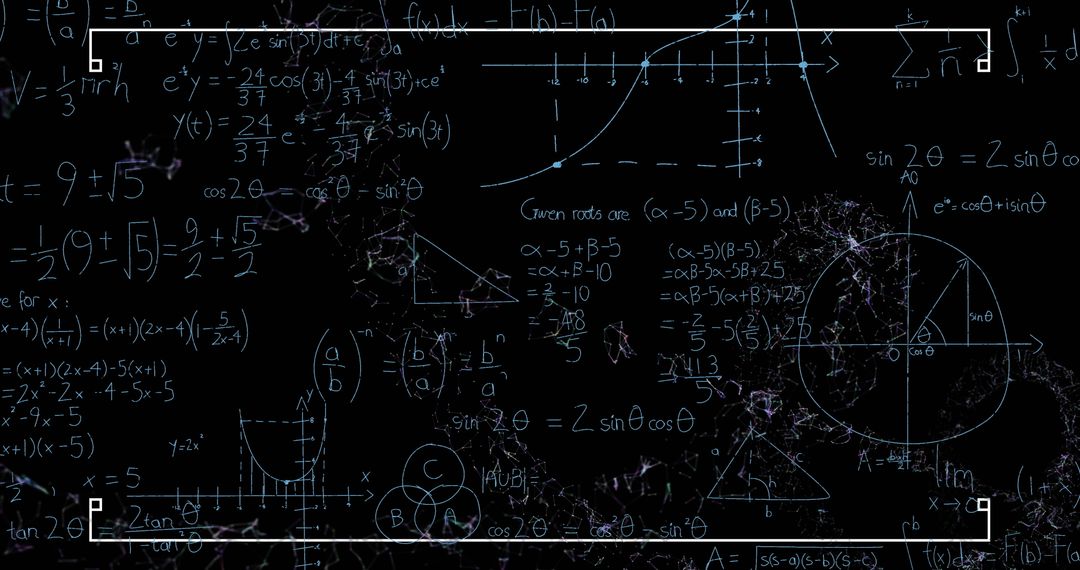Mathematical Equations Overlay on Networking Background