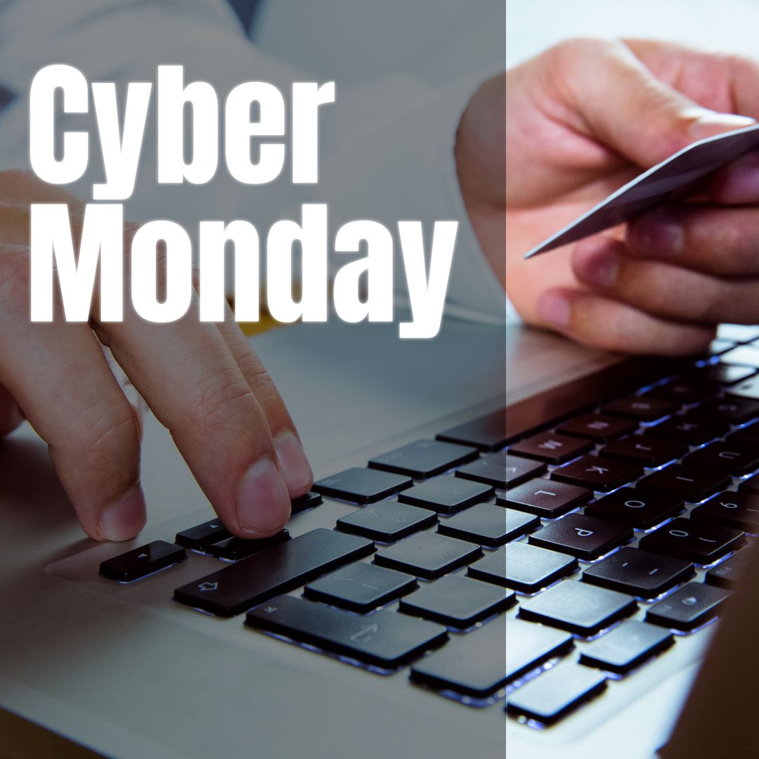 Cyber Monday Online Shopping with Credit Card on Laptop