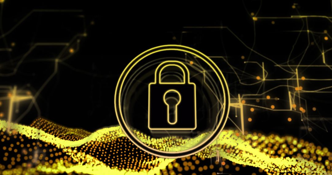 Golden Lock Symbolizing Cybersecurity and Data Protection