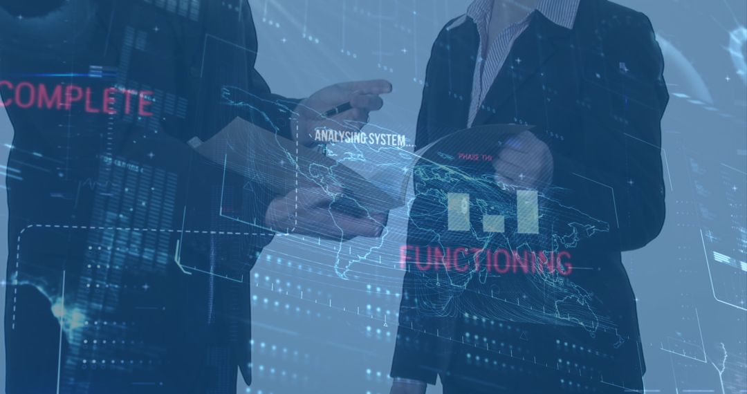 Global Data Analysis Concept with Businesspeople Interacting