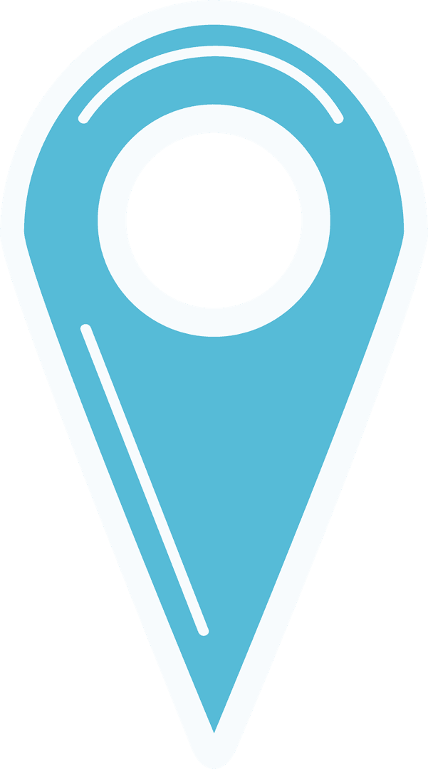 Transparent Blue Location Marker Icon for Design Projects