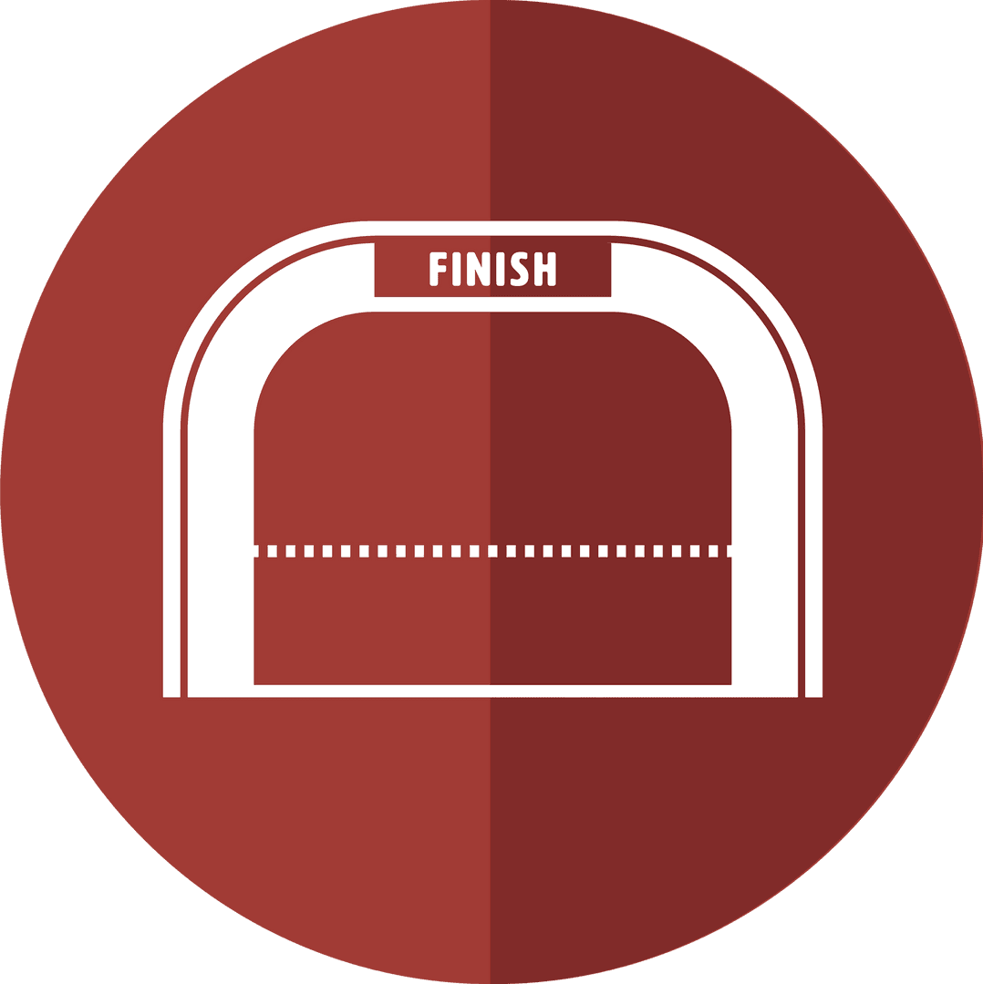 Simple Finish Line Icon on Transparent Background