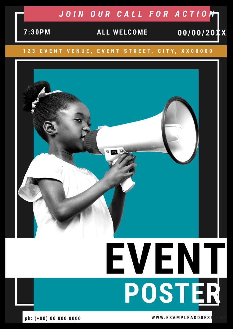 Empowered Youth Speaking Through a Megaphone at Community Event