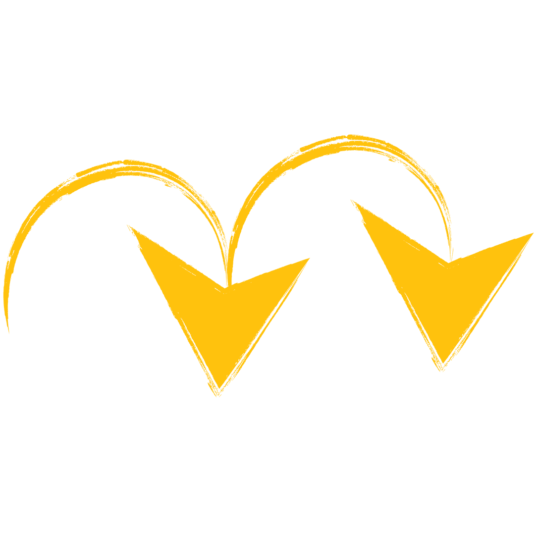 Yellow Arrows on Transparent Background Indicating Directions