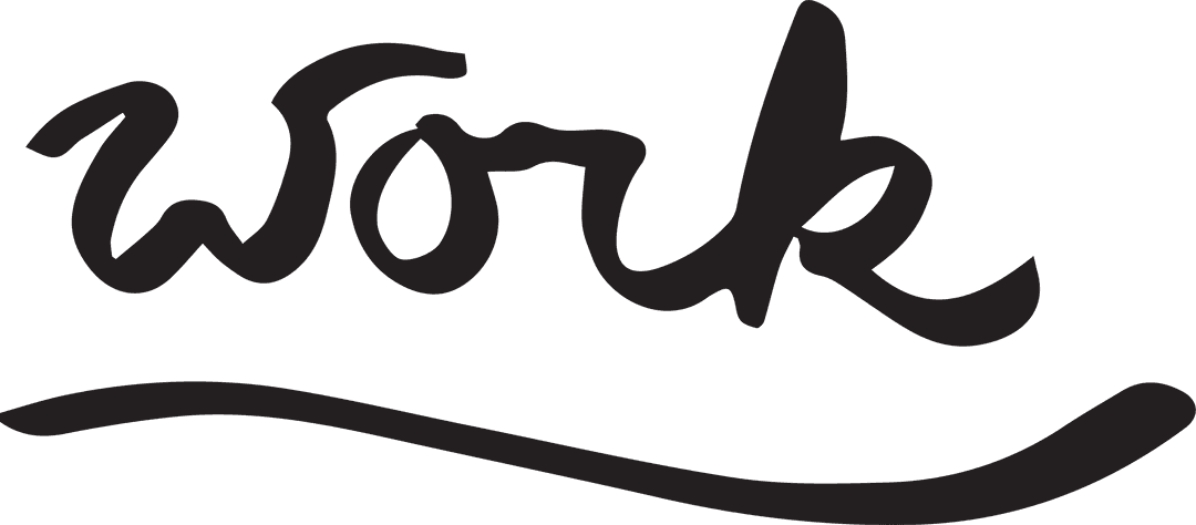 Handwritten Work Text on Transparent Background for Business Concept