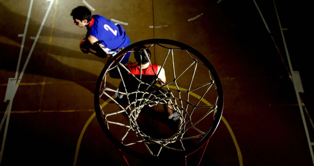 Basketball Game from Above Capturing Athletic Motion