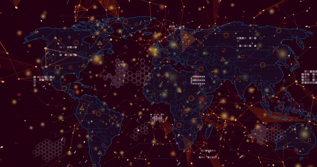 Global Network Data Processing Map with Abstract Connections
