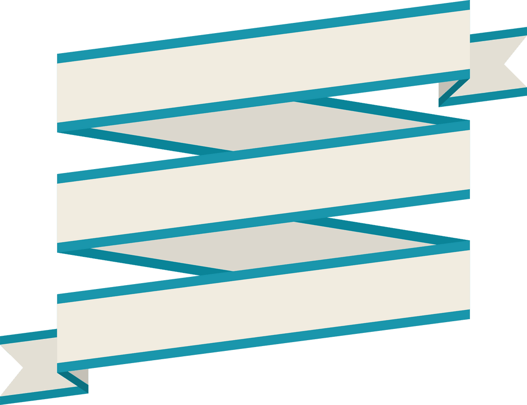 Abstract Beige and Blue Spiral Ribbon on Transparent Background