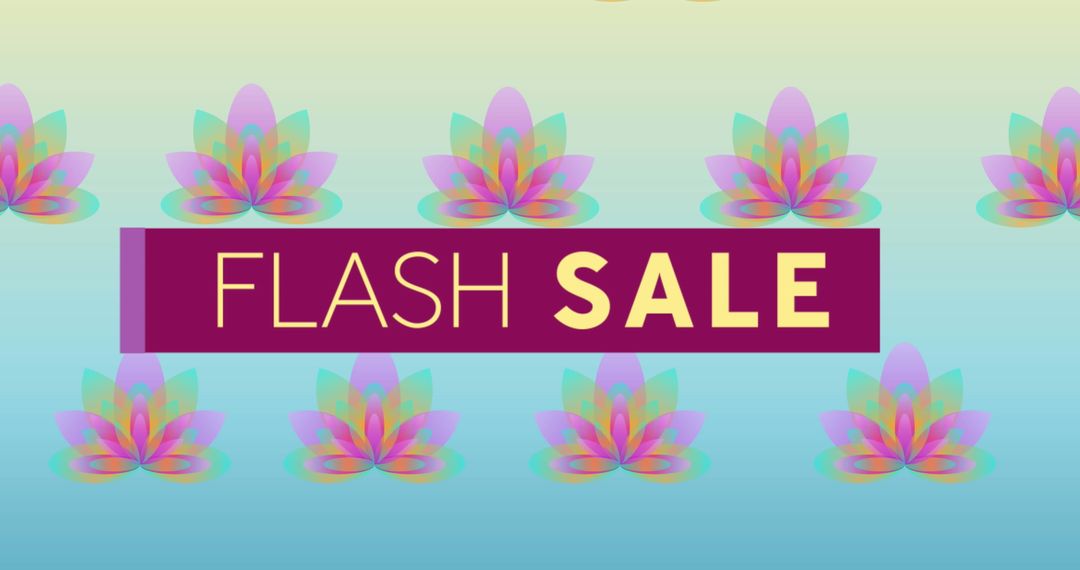 Retro Flash Sale Digital Banner with Abstract Flowers