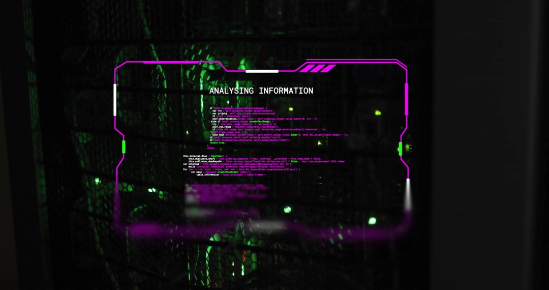 Futuristic Digital Data Analysis Interface in Green Matrix