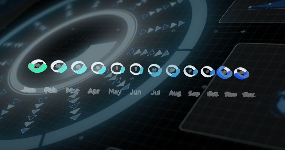 Futuristic Digital Dashboard with Monthly Data