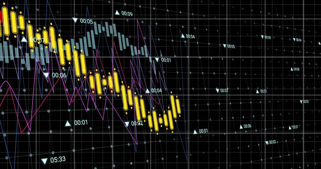 Abstract Digital Graphs on Black Background