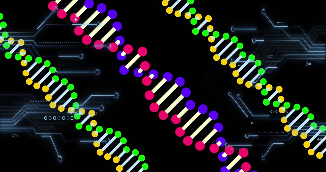 Futuristic DNA Helix in Digital Cyber Space
