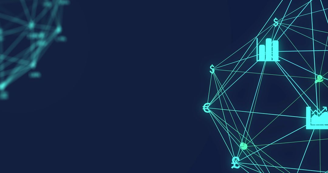 Digital Connectivity and Global Networking Over Dark Background