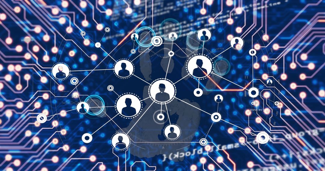 Digital Data Network Showcasing Global Connectivity