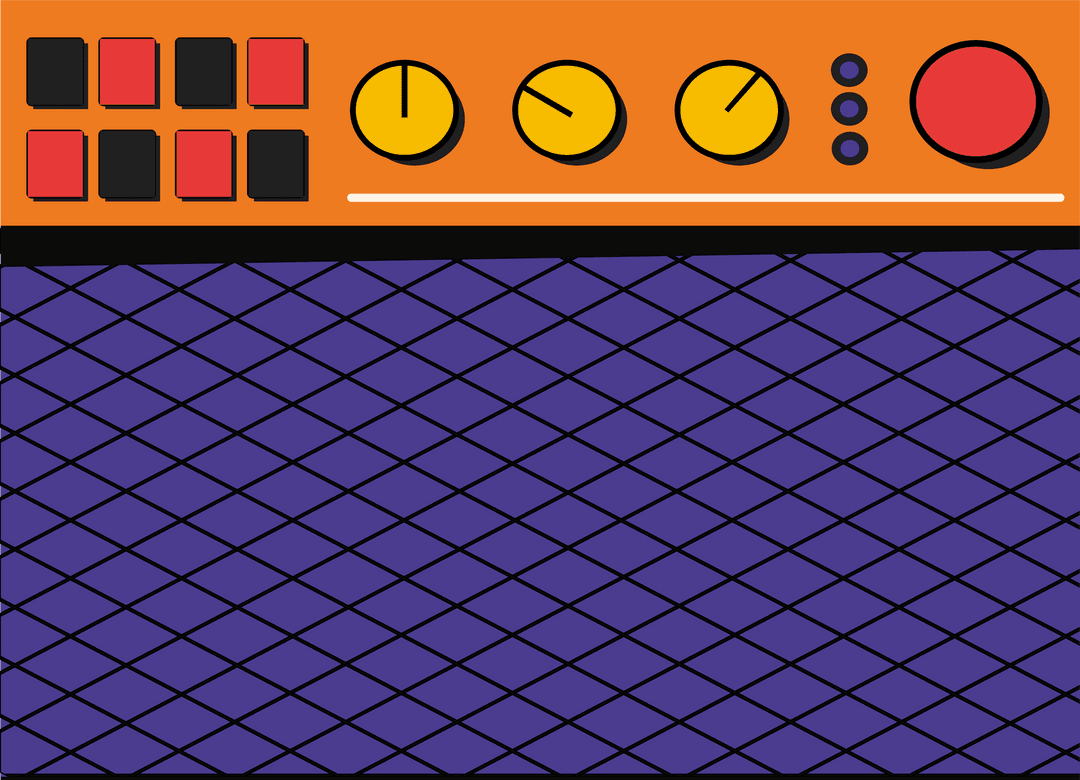 Transparent Guitar Amplifier Controls Design Vector Art