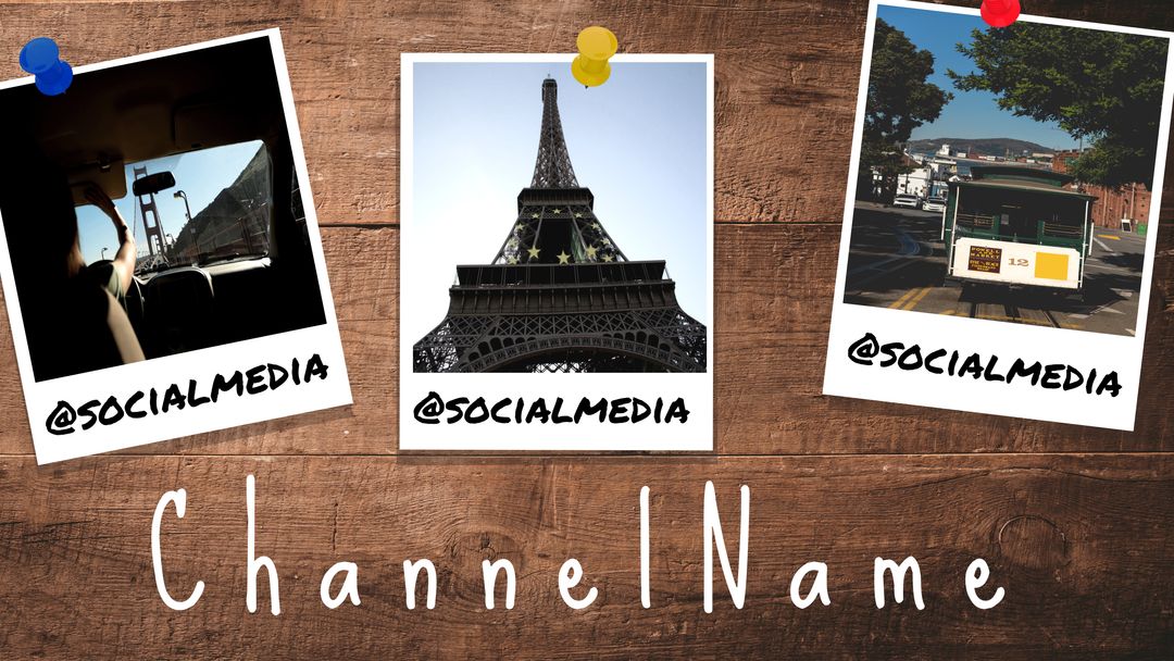 Travel Vlog Cover with Eiffel Tower and Social Media Highlights - Download Free Stock Templates Pikwizard.com