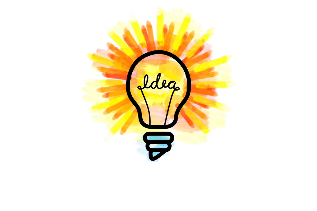 Creative Idea Concept Lightbulb Illustration with Transparent Background
