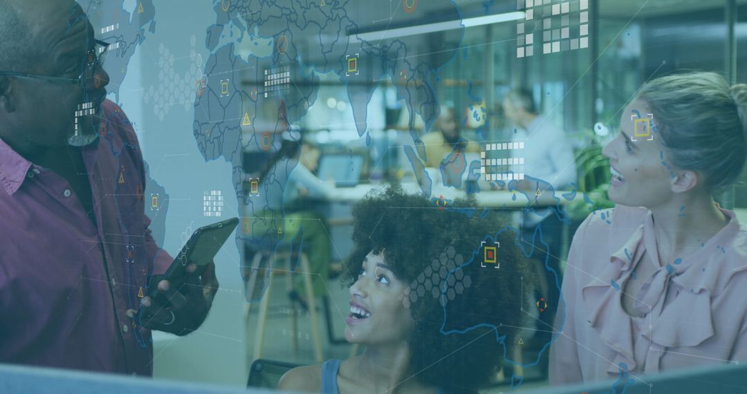 Diverse Team Collaborating on Global Technology Project