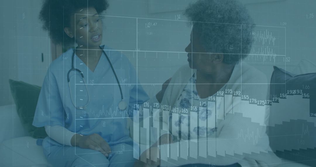 Nurse Discussing Health Data with Senior Patient at Home