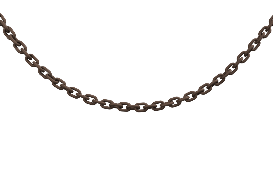 Transparent 3D Chain Necklace Isolated on White Background