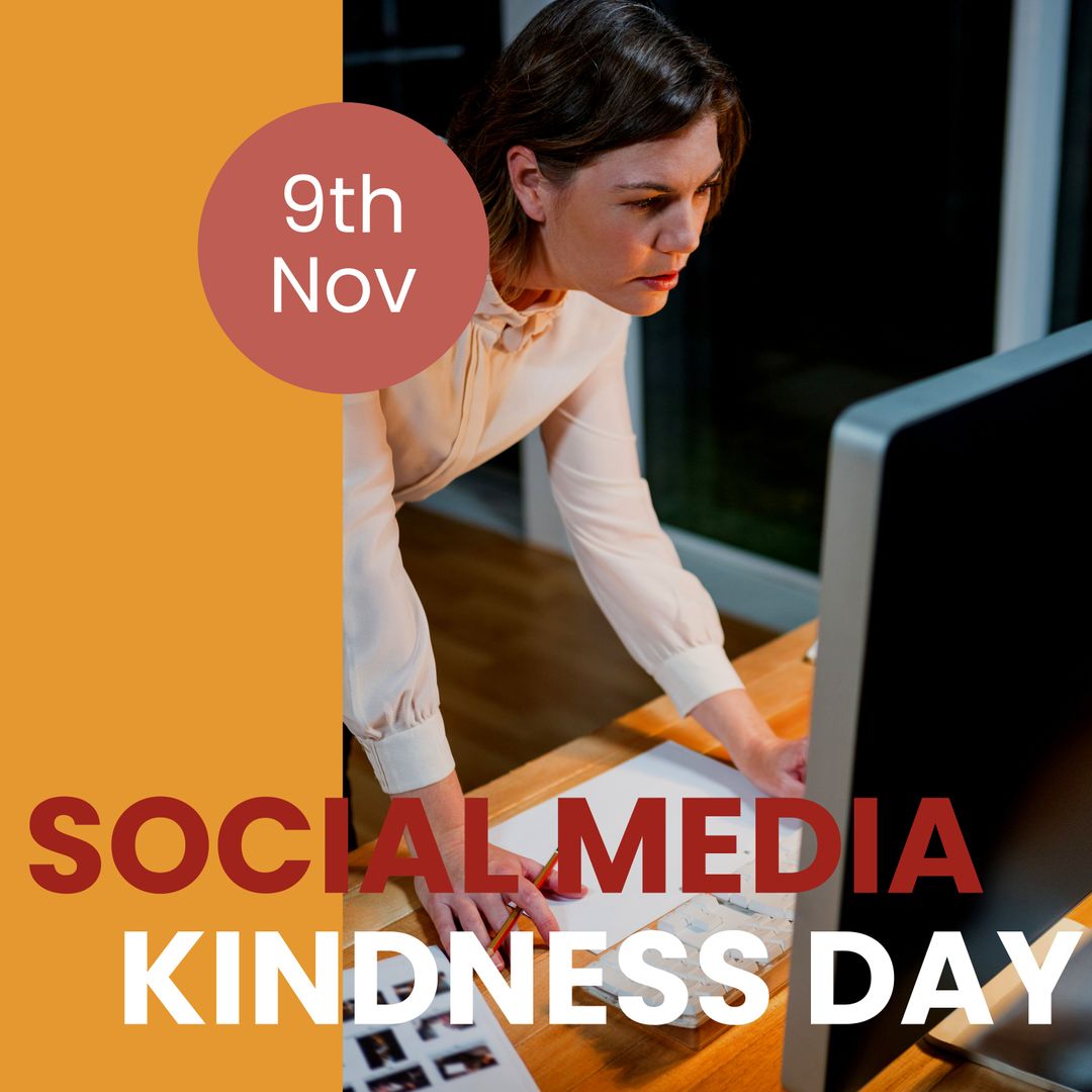 Social Media Kindness Day Businesswoman Using Technology