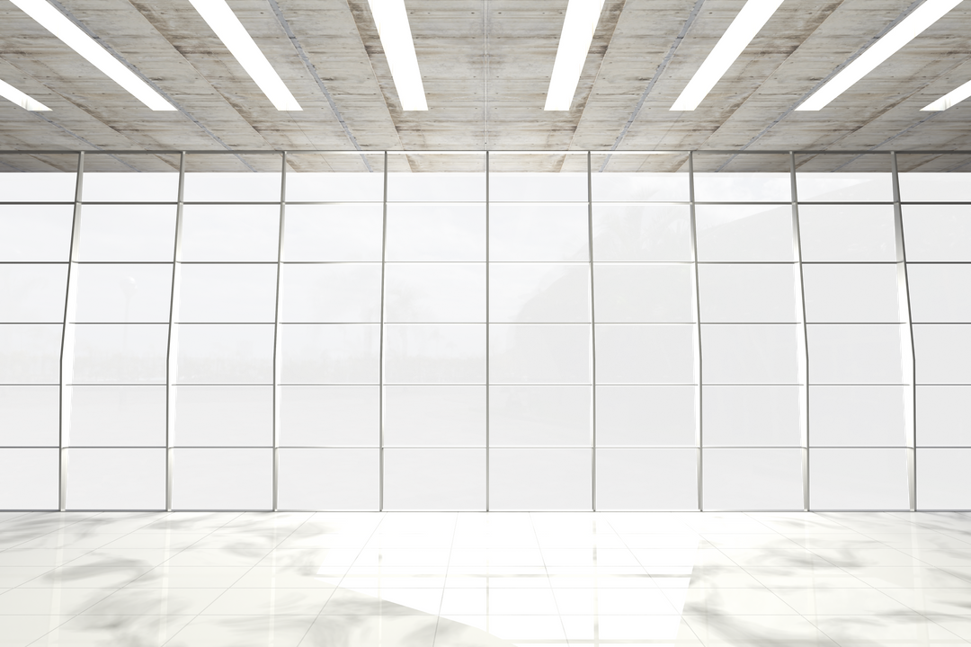 Transparent Modern Interior with Large Windows Facing Park Landscape - Download Free Stock Images Pikwizard.com